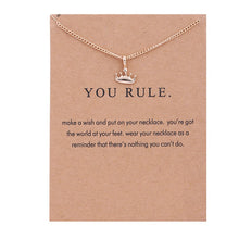 Load image into Gallery viewer, New Gold-color Princess You Rule Crown Alloy Clavicle Bones Pendant Short Chocker Necklace
