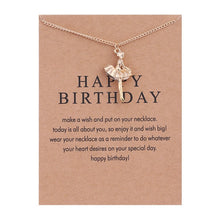 Load image into Gallery viewer, New Golden Plated Happy Birthd Ballet Girl Alloy Clavicle Bones Pendant Short Necklace