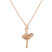 Load image into Gallery viewer, New Golden Plated Happy Birthd Ballet Girl Alloy Clavicle Bones Pendant Short Necklace