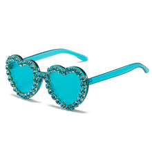 Load image into Gallery viewer, Gradient Heart Shaped Rimless Beach Sunglasses Trendy Design Ladies Sunglasses Shiny Diamond Female Shades