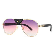 Load image into Gallery viewer, Brand Designer Women Men Pilot Sunglasses Oversized Frame Leather Sun Glasses Hip Hop Male Female Shades UV400