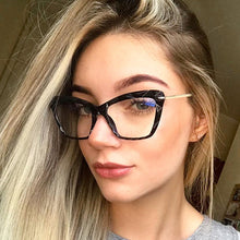 Load image into Gallery viewer, Oversized Frame Anti Blue Light Cat Eye Eyeglasses Square Women Reading Glasses Trending Design Optical Computer Glasses