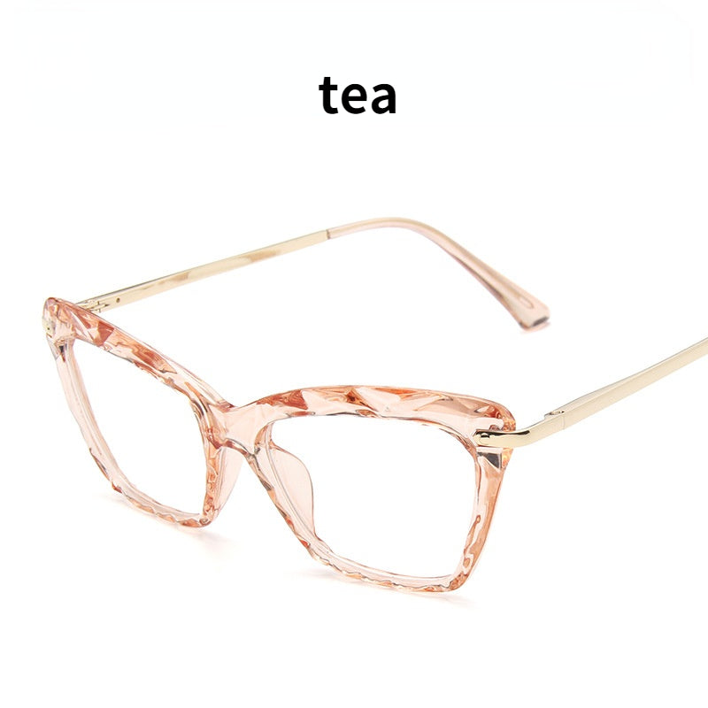 Oversized Frame Anti Blue Light Cat Eye Eyeglasses Square Women Reading Glasses Trending Design Optical Computer Glasses