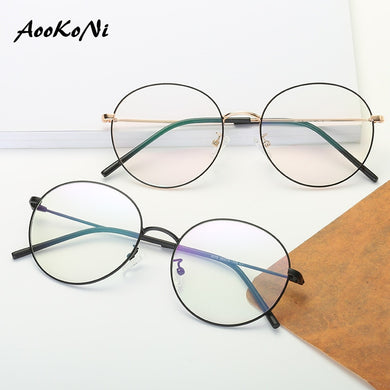 Japanese Optical Glasses Frame Flat Mirror Female Metal Round Glasses Art Retro Computer Glasses Eyeglasses Frames eyewear