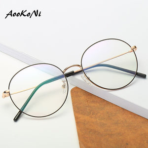 Japanese Optical Glasses Frame Flat Mirror Female Metal Round Glasses Art Retro Computer Glasses Eyeglasses Frames eyewear