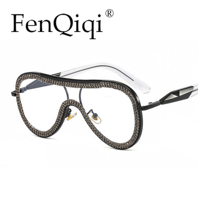 Ladies Anti Blu-ray Glasses Pilot Diamond Face Artifact Large Frame Trend Eye Protection Flat Light Glasses Women