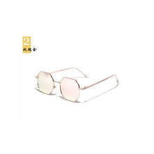 Load image into Gallery viewer, Ladies Retro Classic Small polygon Sunglasses Pink shades for Men women  Vintage Round Green Mirrors Sun Glasses UV400
