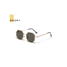 Load image into Gallery viewer, Ladies Retro Classic Small polygon Sunglasses Pink shades for Men women  Vintage Round Green Mirrors Sun Glasses UV400