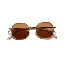 Load image into Gallery viewer, Ladies Retro Classic Small polygon Sunglasses Pink shades for Men women  Vintage Round Green Mirrors Sun Glasses UV400
