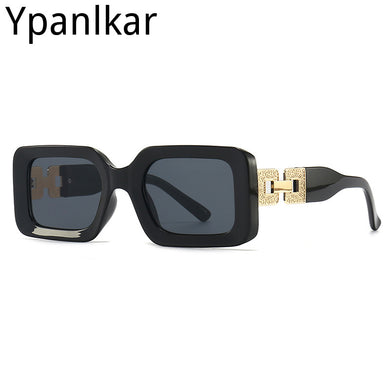 Ladies Square Sunglasses  Brand Metal Chain Trendy Women Classic Sunglasses Travel Decorative Glasses Men