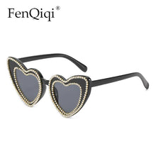 Load image into Gallery viewer, Ladies Trend Handmake Sunglasses Heart Brand Design Eye Wear Diamond Sun Glass Frame Lunette De Soleil Femme