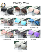 Carica l&#39;immagine nel visualizzatore di Gallery, Lady Oversize Rimless Square Bee Sunglasses Women Men Small Bee Glasses Gradient Sun Glasses Female UV400