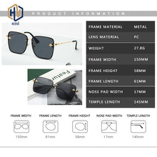 Carica l&#39;immagine nel visualizzatore di Gallery, Lady Oversize Rimless Square Bee Sunglasses Women Men Small Bee Glasses Gradient Sun Glasses Female UV400