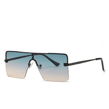 Carica l&#39;immagine nel visualizzatore di Gallery, Leopard head conjoined piece sunglasses European and American rimless sunglasses for men and women square sunglasses