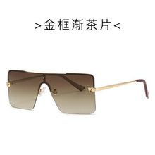 Carica l&#39;immagine nel visualizzatore di Gallery, Leopard head conjoined piece sunglasses European and American rimless sunglasses for men and women square sunglasses
