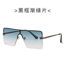 Carica l&#39;immagine nel visualizzatore di Gallery, Leopard head conjoined piece sunglasses European and American rimless sunglasses for men and women square sunglasses
