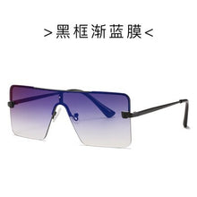 Carica l&#39;immagine nel visualizzatore di Gallery, Leopard head conjoined piece sunglasses European and American rimless sunglasses for men and women square sunglasses