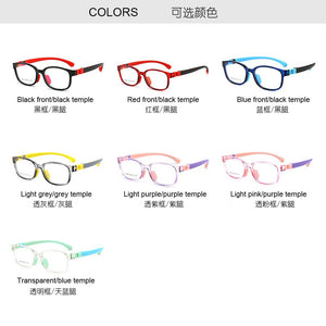 Light Flexible Colorful TR90 Optical Frames Anti Blue Light Kids Vision Glasses Boys Girls Silicon Spectacles Soft Eyewears