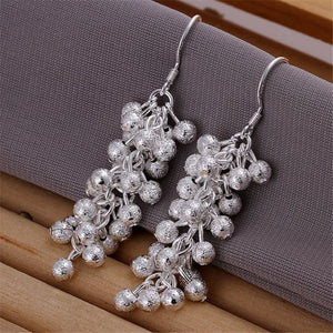New Listing silver plated earrings Beautiful Christmas gift Vintage grape earrings Fashion trends jewelry