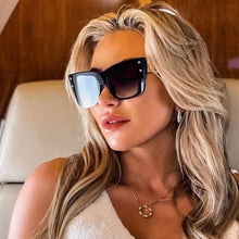 Load image into Gallery viewer, Brand Designer Big Frame Square Sunglasses Women Men Retro Rivet ins Sun Glasses Travel Driving Shades UV400