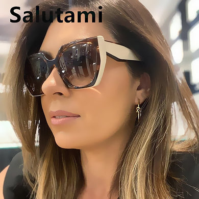 Brand Irregular Polygon Square Sunglasses For Women Vintage Gradient Cat Eye Sun Glasses Female Black Leopard Shades