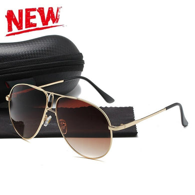 Brand Sunglasses for Men Women Vintage Shades Metal Pilot Aviation Frame Sun Glasses Driving gafas de sol hombre