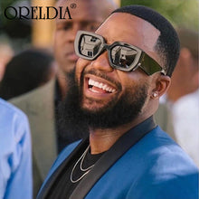 Load image into Gallery viewer, Brand Women&#39;s Wide-Leg Square Sunglasses Retro Gradient Black Leopard Print Sunglasses Hip-Hop Men&#39;s Glasses