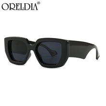 Load image into Gallery viewer, Brand Women&#39;s Wide-Leg Square Sunglasses Retro Gradient Black Leopard Print Sunglasses Hip-Hop Men&#39;s Glasses