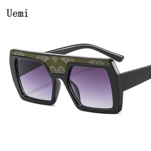 Luxuty Men Brand Designer Square Sunglasse For Women Retro Oversized Pattern Frame Ins Trending Shades UV400 Eyeglas
