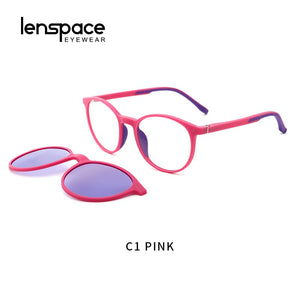 Magnetic Clip-on Children Glasses Frame TR90 Silicone Glasses Flexible Protective Kids Glasses Diopter Eyeglasses blue light