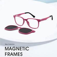 Load image into Gallery viewer, Magnetic Square Glasses Clip-on Flexible Protective Children Sunglasses Men Frame Myopia Glasses Female Eyeglasses Frames