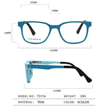 Load image into Gallery viewer, Magnetic Square Glasses Clip-on Flexible Protective Children Sunglasses Men Frame Myopia Glasses Female Eyeglasses Frames