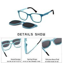 Load image into Gallery viewer, Magnetic Square Glasses Clip-on Flexible Protective Children Sunglasses Men Frame Myopia Glasses Female Eyeglasses Frames