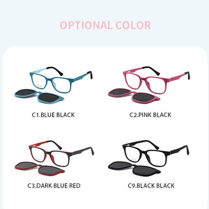 Magnetic Square Glasses Clip-on Flexible Protective Children Sunglasses Men Frame Myopia Glasses Female Eyeglasses Frames