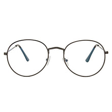 Load image into Gallery viewer, Man Woman Retro Decorate Large Round Glasses Transparent Metal Eyeglass Frame Black Silver Gold Spectacles Eyeglasses