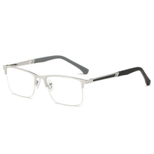 Load image into Gallery viewer, Men Anti Blue Light Business Reading Glasses Metal Half Frame Anti Glare/Eye Strain/UV Presbyopic Eyeglasses Optical Glasses