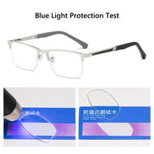 Load image into Gallery viewer, Men Anti Blue Light Business Reading Glasses Metal Half Frame Anti Glare/Eye Strain/UV Presbyopic Eyeglasses Optical Glasses