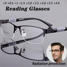 Load image into Gallery viewer, Men and Women  Half Frame Diopters Business Office Men Reading Glasses Trend Reading Glasses Reading Glasses