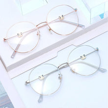 Load image into Gallery viewer, Men and Women Round Metal Glasses Cute Panda Anti-blue Light Glasses Cartoon Animal Art Personality Glasses