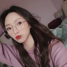 Load image into Gallery viewer, Men and Women Round Metal Glasses Cute Panda Anti-blue Light Glasses Cartoon Animal Art Personality Glasses