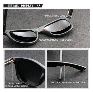 Men's Polarized Fishing Sunglasses Summer Outdoor 2023 Fashionable Rose Wood Sun Glasses  Gafas De Sol Design Men