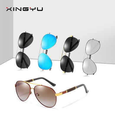 Men's Polarized Sunglasses Classic Two-tone Gradient Lens Spring Leg Toad Mirror Driving Mirror