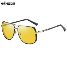 Load image into Gallery viewer, Men&#39;s Square Pilot Polarized Sunglasses,Metal Driving TAC  Night Vision Goggles, Anti-Glare Sun Glasses HSA616