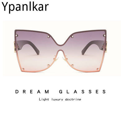 Metal Frame Butterfly Shape Ladies Sunglasses Oversized Personality Gradient Color Women Sun glasses