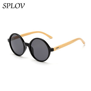 Natural bamboo Leg Sunglasses Men Women Retro Round Wooden Sun Glasses Coating Steampunk Shades Male Female Eyewear