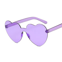 Load image into Gallery viewer, One Piece Love Heart Lens Sunglasses Women Transparent Plastic Glasses Style Sun Glasses Female Clear Candy Color Lady