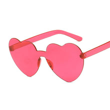 Load image into Gallery viewer, One Piece Love Heart Lens Sunglasses Women Transparent Plastic Glasses Style Sun Glasses Female Clear Candy Color Lady