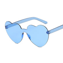 Load image into Gallery viewer, One Piece Love Heart Lens Sunglasses Women Transparent Plastic Glasses Style Sun Glasses Female Clear Candy Color Lady