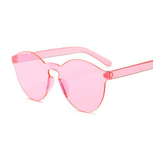 Load image into Gallery viewer, One Piece Love Heart Lens Sunglasses Women Transparent Plastic Glasses Style Sun Glasses Female Clear Candy Color Designer