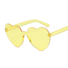 Load image into Gallery viewer, One Piece Love Heart Lens Sunglasses Women Transparent Plastic Glasses Style Sun Glasses Female Clear Candy Color Lady